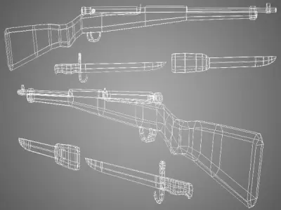 Arisaka Type 99 Rifle Low Poly 3D model