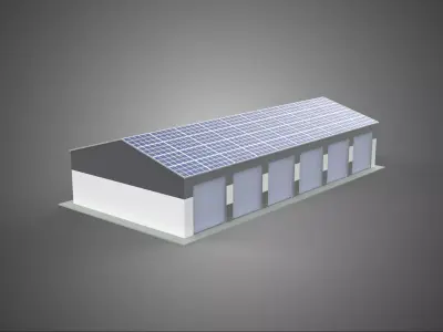 COMMERCIAL GARAGE BUILDING VEHICLE PARKING STORAGE SOLAR ENERGY 3D model