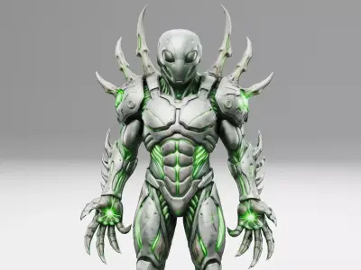 Sci-Fi Mutant Alien Creature Boss Character Low-poly 3D model