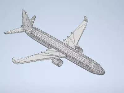 Displayed as mesh - Boeing 747 inspired toy 3D print model