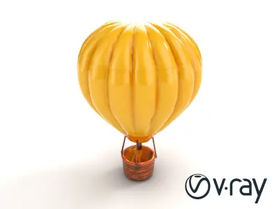 Sunflower Hot Air Balloon 3D model pack Low-poly 3D model