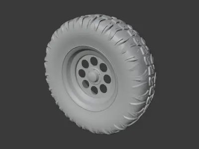 OFF ROAD WHELL-TIRE 3D MODEL Low-poly 3D model
