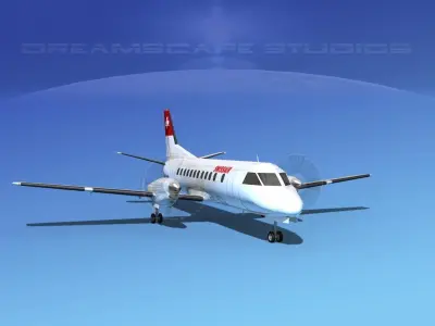 SAAB SF340 Swiss Air 3D model