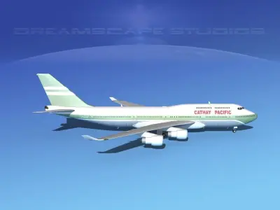 Boeing 747-400 Cathay Pacific 3D model