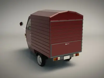 Low Poly Three Wheeled Van Low-poly 3D model