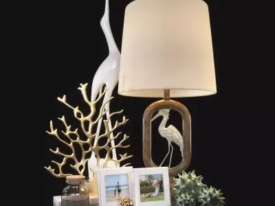 Coastal decor set 3D model