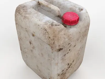 Plastic White Jerrycan Red Cap Scan Low-poly 3D model
