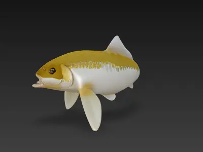 Koi Fish 3D Model Basic - Low Poly Simple Low-poly 3D model