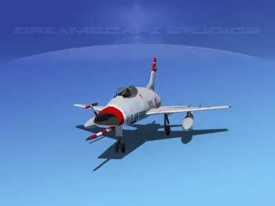 North American F-100D Super Sabre V05 USAF 3D model