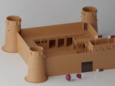 Zubara Fort Qatar 3D model