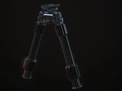 Carbon Bipod Low-poly 3D model