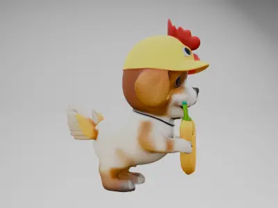 chicken banana dog 3D model