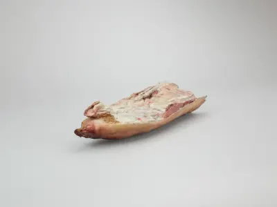 Raw Pig Foot Split on Half Low-poly 3D model