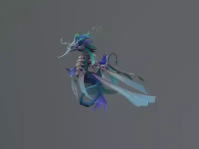 Sea Horse Fantasy Monster Low-poly 3D model