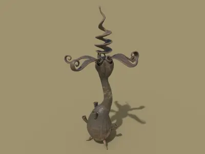 Stylized Fantasy Spiral Flower Low-poly 3D model