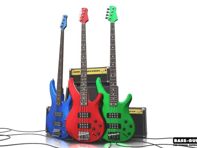 Bass Guitar Part 3 Low-poly 3D model