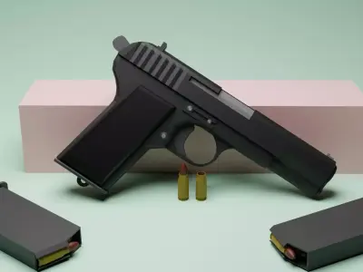 TT-33 Low poly weapon Free low-poly 3D model