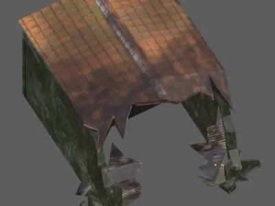 hangar building with roof Free low-poly 3D model