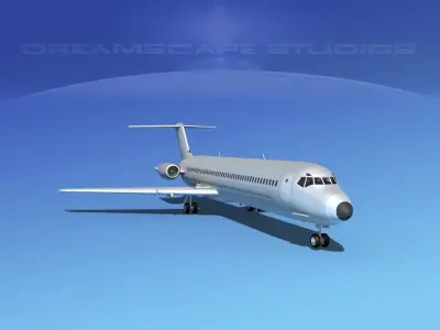 Douglas DC-9-50 Bare Metal 3D model