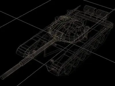 low poly iraqi t72  Low-poly 3D model