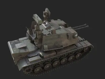 3 coatings of USA ARMY M247 self-propelled anti-aircraft gun Low-poly 3D model