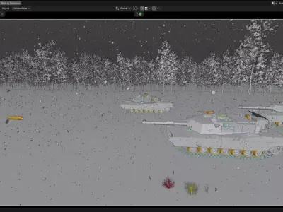 tanks of winter Low-poly 3D model