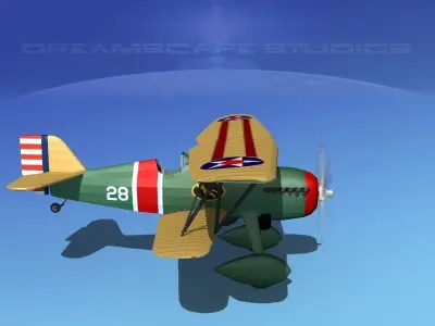 Curtiss P-6E Hawk V05 3D model