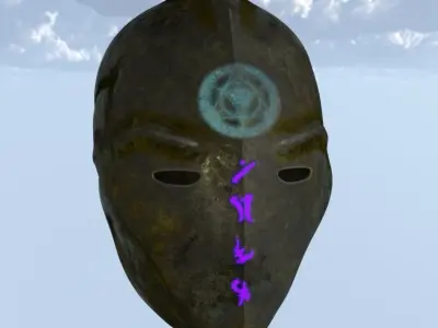 Helmet two faces sci fi 3D model