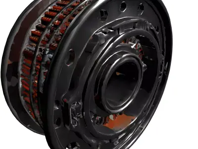 Detailed ElectroMechanical Engine Component Low-poly 3D model