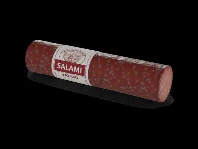 Deli sausages Salami Low-poly 3D model