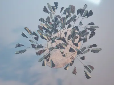 Conceptual shrub S1Av3 Free low-poly 3D model