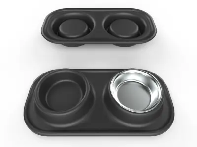 Pet Bowl M11 - with STL Low-poly 3D model