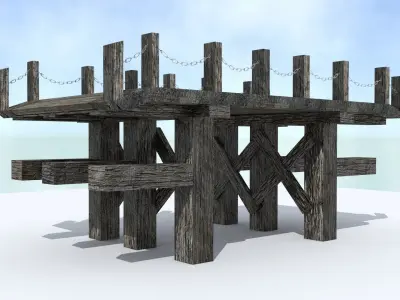 Old Bridge Low-poly 3D model