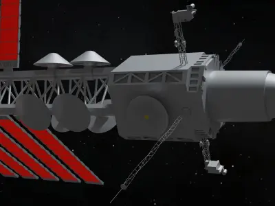 MEGA drive spaceship model Low-poly 3D model