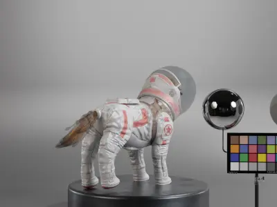 Cosmo the Space Dog Low-poly 3D model