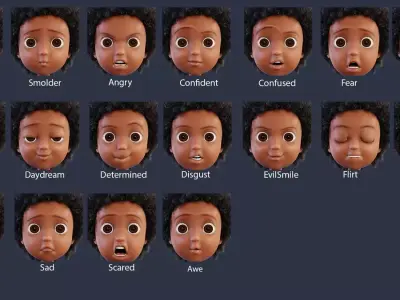 Cartoon Black Girl Free 3D model