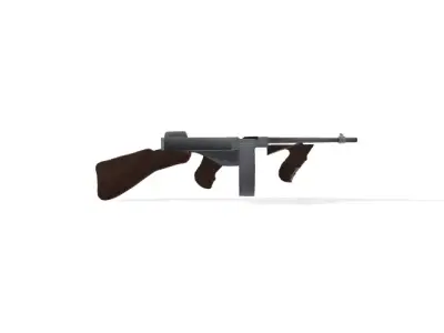Tommy Gun Free low-poly 3D model
