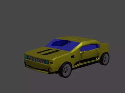 Bumblebee car Free low-poly 3D model