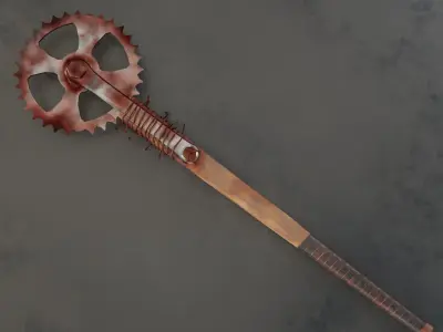 Apocalyptic handmade weapons Low-poly 3D model
