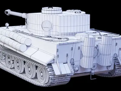 Tiger 1 GameReady tank Low-poly 3D model