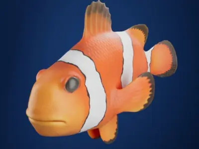 Cute Realistic Animation-Ready Clownfish 3D model