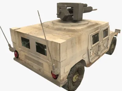 HUMVEE M242 Bushmaster Free low-poly 3D model