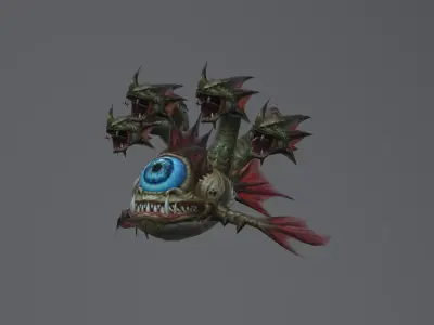 Monster Fish Dragon Low-poly 3D model