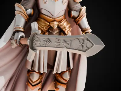 Stylized Sword - Crusader Blade - Honorward - Game Ready 3D model