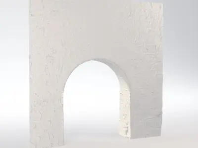 Old castle wall part A Low-poly 3D model