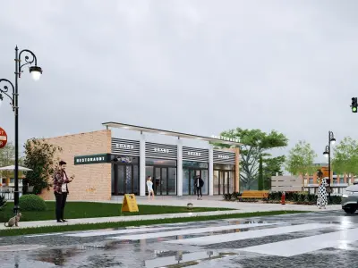 restaurant Low-poly 3D model