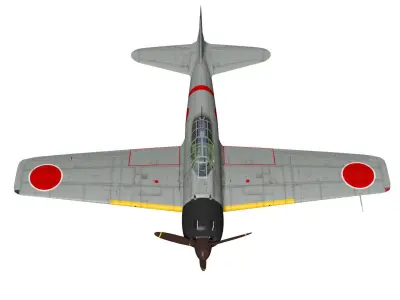 A6M3 Zero fighter Type 32 Hamp 3D model