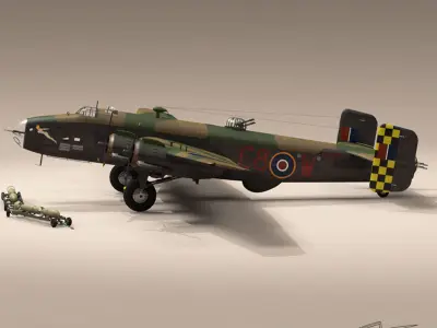 Handley page halifax MK3 RAF 3D model