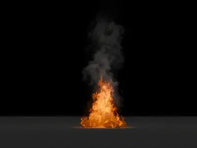High Resolution 3D Fireplace Animation 3D model