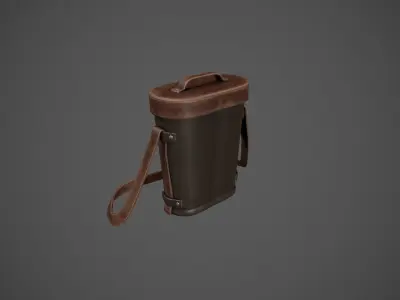 Dark Brown Leather Binocular Bag Low-poly 3D model